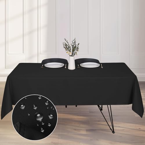 Kapwall Tischdecke Outdoor Abwaschbar 137x200 Schwarz Gartentischdecke Tischdecken Table Cloth für Outdoor, Garten, Hochzeit, Kapwall Tischdecke Outdoor Abwaschbar 137x200 Schwarz Gartentischdecke Tischdecken Table Cloth für Outdoor, Garten, Hochzeit, von Kapwall