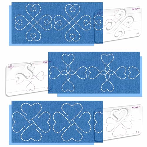 Kapyoo Freibewegliche Quilt-Vorlagen mit rutschfesten Griffen, Quilt-Lineal und Vorlagen für Industrie- und Haushaltsmaschinen, wiederverwendbare Schablonen für selbstgemachte Quilt-Designs Kapyoo Freibewegliche Quilt-Vorlagen mit rutschfesten Griffen, Quilt-Lineal und Vorlagen für Industrie- und Haushaltsmaschinen, wiederverwendbare Schablonen für selbstgemachte Quilt-Designs von Kapyoo