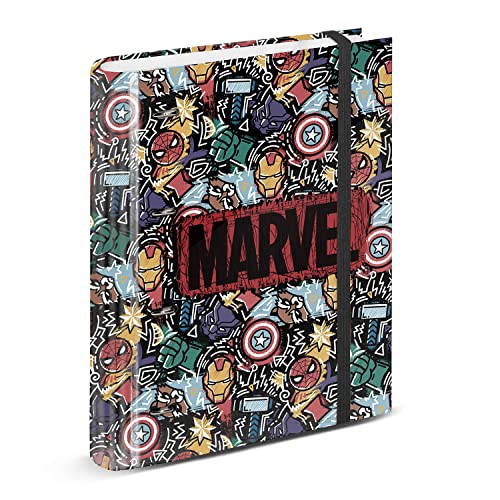 The Avengers Fun-4 Ringe Ringbuch Rasterpapier, Schwarz von Karactermania