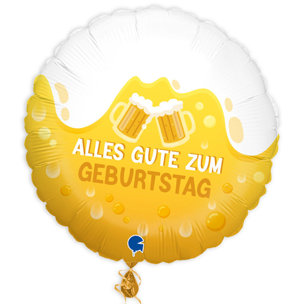 Folienballon Alles Gute zum Geburtstag mit Bier-Motiv, Ø 35cm von Karaloon GmbH