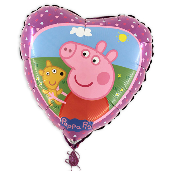 Folienballon in Herzform, Peppa Pig, 38cm x 39cm von Karaloon GmbH