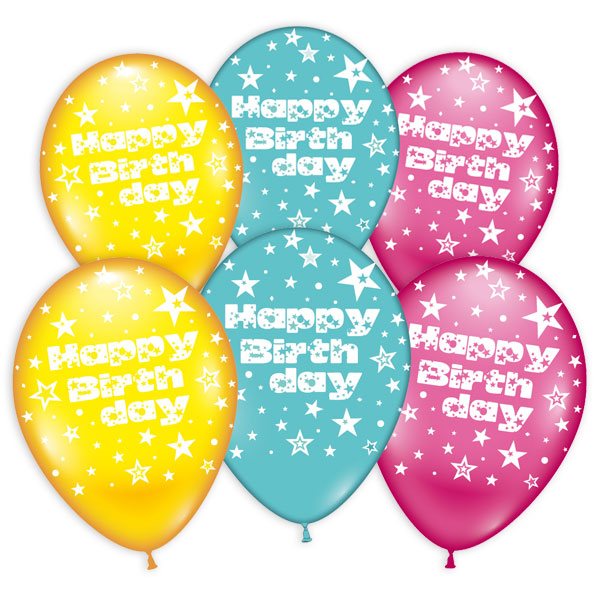 Latexballons "Happy Birthday" im 6er Pack, 28-30cm von Karaloon GmbH