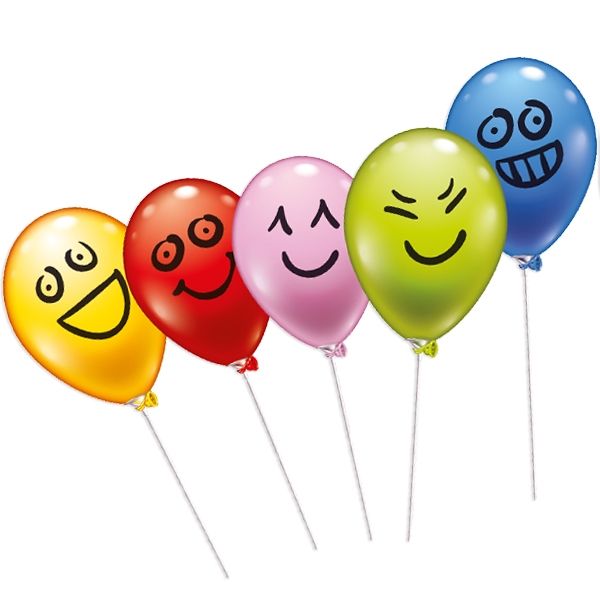 Ballon-Set mit lustigen Gesichtern, 5er Pack, mit Stäben von Karaloon