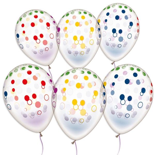Ballons im bunten Konfetti-Design, 5er Pack von Karaloon