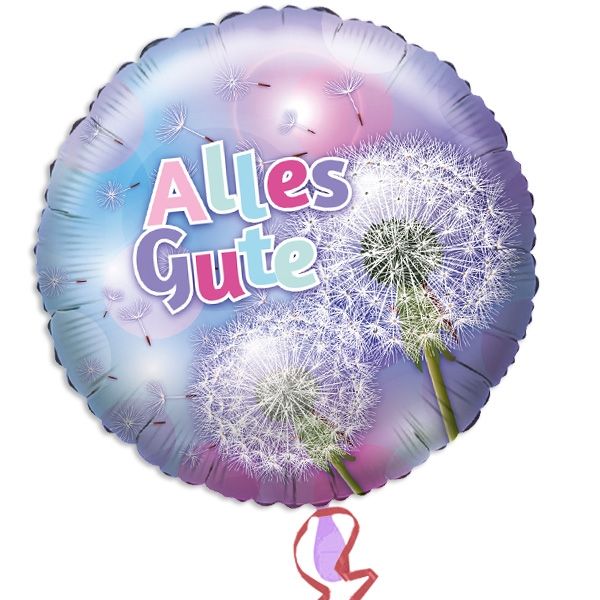 Folienballon "Alles Gute" mit Motiv Pusteblume, 1 Stück von Karaloon