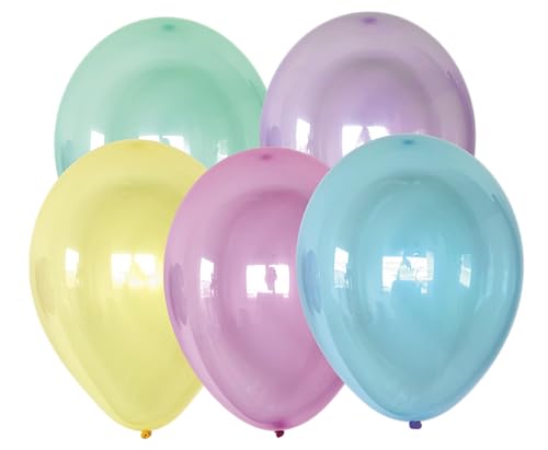 Karaloon 10024-15 Maxi Kristallballons I 15 x Luftballons bunt 33 cm I Luftballons Geburtstag & Partys I Helium Ballons nachhaltig aus Naturkautschuk von Karaloon