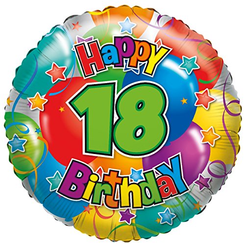 Karaloon F81018P Folienballon Happy Birthday Zahl 18 von Karaloon