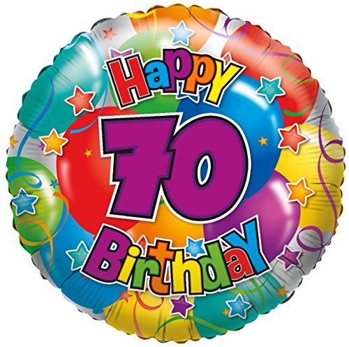 Karaloon F81070P Folienballon Happy Birthday Zahl 70 von Karaloon