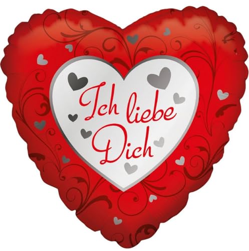 Karaloon F81205P Folienballon Ich Liebe Dich I 46 cm I Romantische Herzballons mit viel Gefühl I Helium Ballons I Luftballons Hochzeit & Valentinstag von Karaloon