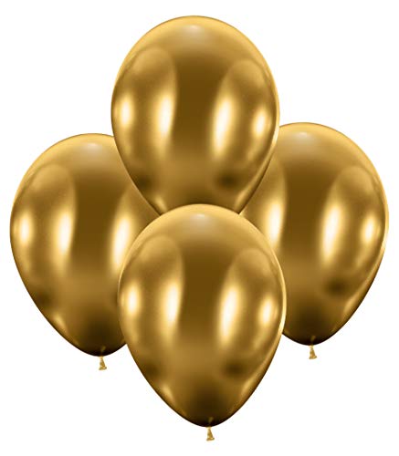 Karaloon 10015 I 50 x Maxiballons 30-32 cm I Luftballons silber chrome I Helium Ballons I Große Luftballons für Partys, Hochzeit, Silvester & Jubiläen von Karaloon