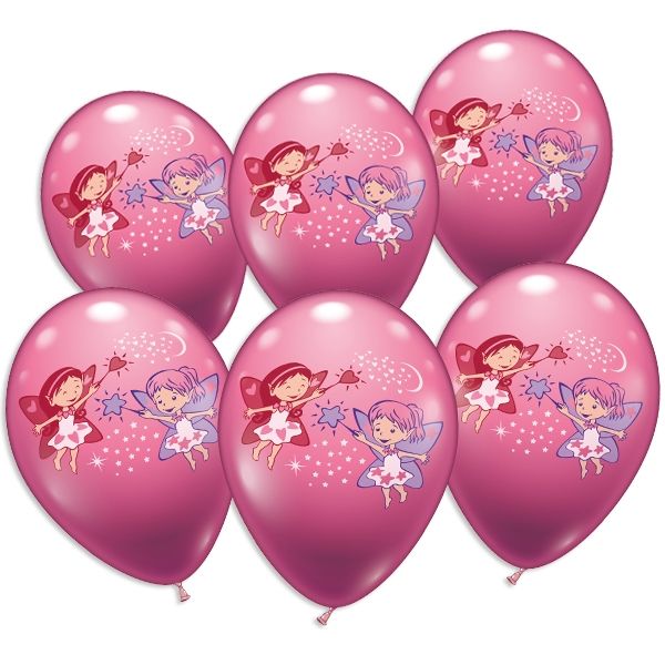 Kleine Feen, Luftballons im 6er Pack als süße Deko zur Feenparty, Latex von Karaloon
