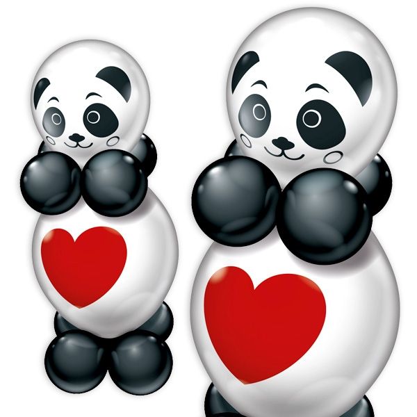 Panda Ballonfiguren im 2er-Set mit Anleitung, tolles Geschenk, 60cm von Karaloon