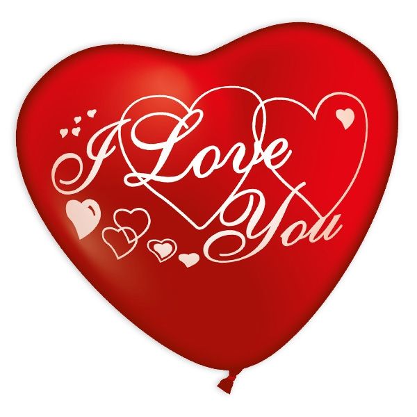 Riesenherz I Love You, großer Herzballon für Valentinstag, 50cm von Karaloon