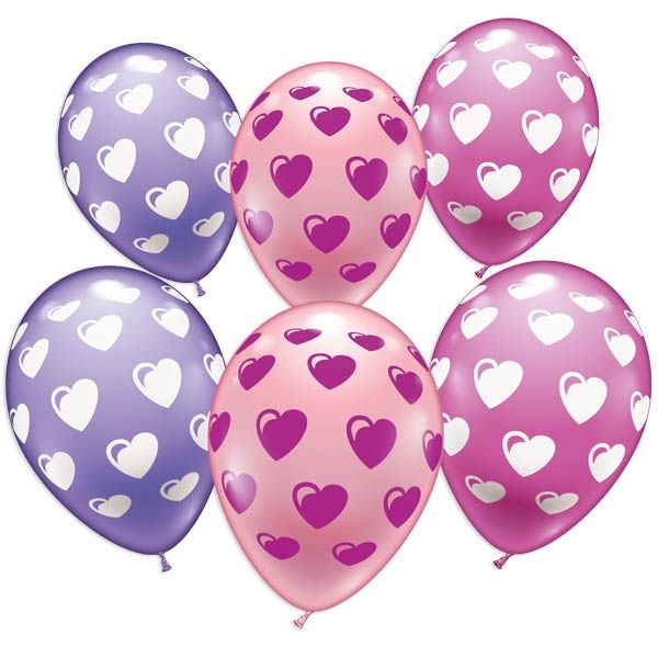 Süße Herzen, Ballons im 6er Pack, zum Valentinstag von Karaloon