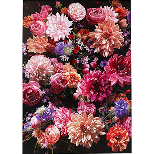 Kare Design Bild Touched Flower Bouquet, Pink, Baumwollleinwand, Massivholz Rahmen, handgemalte Details mit Acrylfarbe, Flowerprint, 200x140x3,5cm von Kare