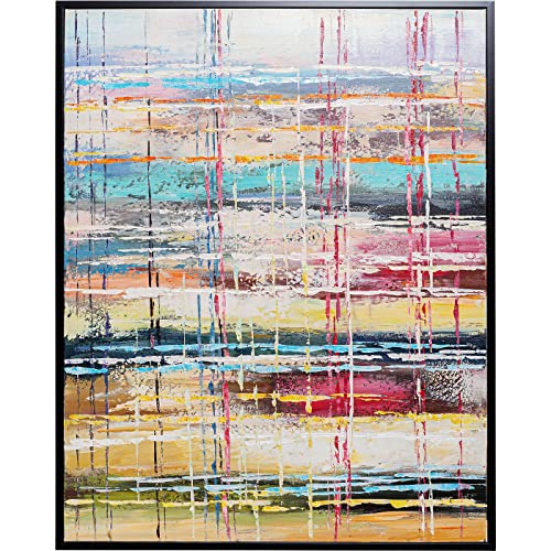 Kare Design Bild mit Rahmen Orizzonte Bunt, Leinwand, Wanddekoration, Kunstwerk, Acrylfarbe, handgemalte Details, 80x100cm von Kare