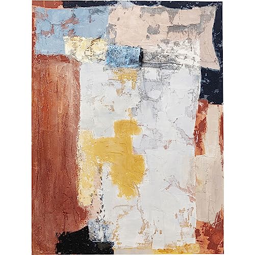 Kare Design Leinwandbild Art Splash Orange, Leinwand, Wanddekoration, Kunstwerk, Bild mit Rahmen, Massivholz Rahmen, Acrylfarbe, Abstrakt, Modern, Wohnzimmer, Schlafzimmer, Flur, 120x90x3,7cm von Kare