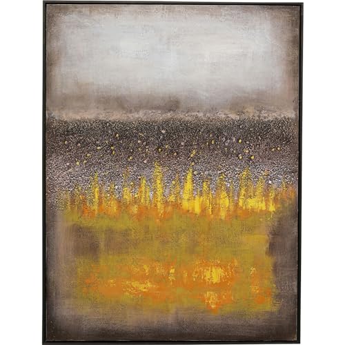 Kare Design Leinwandbild Vista, Gelb, Wandbild, Leinwand, Acrylfarbe, handgemalt, Unikat, 122x92 cm (L/B) von Kare