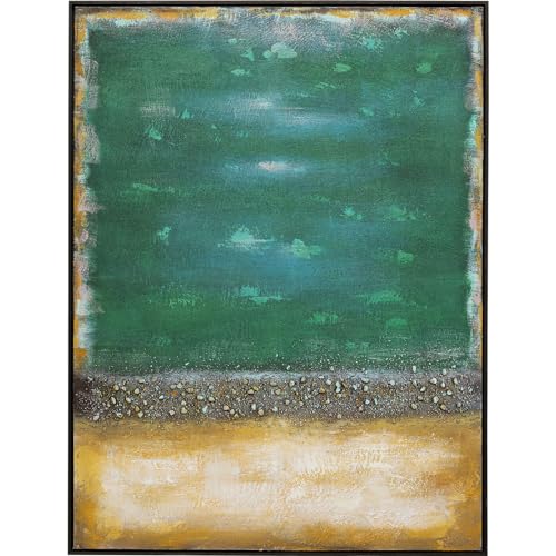 Kare Design Leinwandbild Vista Grün, Wandbild, Leinwand, Acrylfarbe, handgemalt, Unikat, Abstrakt, Modern, Wohnzimmer, Schlafzimmer, Flur, 122x92 cm (L/B) von Kare
