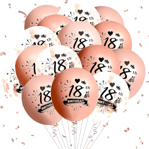 Luftballon 18. Geburtstag Mädchen Deko, Deko 18. Geburtstag Mädchen Junge Roségold 18 Stück Happy Birthday Konfetti Luftballons Ballons für Geburtstagsdeko 18 Mädchen Party Deko Luftballon 18. Geburtstag Mädchen Deko, Deko 18. Geburtstag Mädchen Junge Roségold 18 Stück Happy Birthday Konfetti Luftballons Ballons für Geburtstagsdeko 18 Mädchen Party Deko von Kareeran