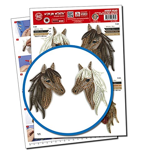 Karen Marie Klip Papirmuseets By A/S Quilling Template, Horse Head/Pferde Kopf (ohne Pappe) von Majen