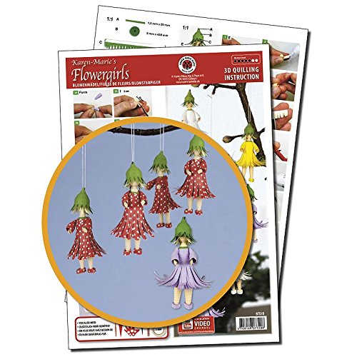 Karen Marie Klip Papirmuseets By A/S Quilling Template Flowergirls 3D Quilling (ohne Pappe) von Karen Marie Klip Papirmuseets By A/S