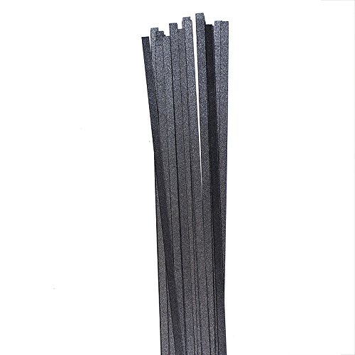 Karen Marie Klip: Quilling Papierstreifen Coal Mine/Black, 5x450mm, 120 g/m2, 40 Streifen von Karen Marie Klip Papirmuseets By A/S