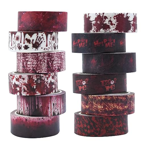 12 Rollen Halloween Washi Tapes, Washi Klebeband Gespenster Decorative Tape Abdeckband Papier Masking Tape Washi Tape Sticker Dekoratives Klebeband Washy-tape für Hand Konto Scrapbooking DIY Blut 12 Rollen Halloween Washi Tapes, Washi Klebeband Gespenster Decorative Tape Abdeckband Papier Masking Tape Washi Tape Sticker Dekoratives Klebeband Washy-tape für Hand Konto Scrapbooking DIY Blut von Karjiaja