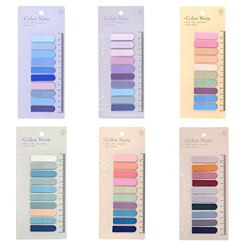 1200 Stk Haftnotizen Tabs Beschriftbare Lese Tabs for books Sticky Markers Pastel Page Marker Sticky Tabs Dark Merkzettel Haftstreifen Index mit Lineal für Seitenmarkierung Lesezeichen, 6 Style, rund von Karjiaja