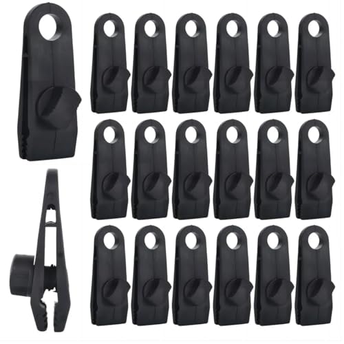 20 Stück Planenspanner Planenclips Zeltplanen Clips - Multifunktion Zeltklemme Halterung Spanner Befestigungsclip für Plane Zelt, Abdeckungen, Markisen, Banner, Gartenarbeit, Schwarz von Karkar