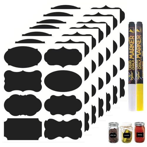 Etiketten Selbstklebend 240stk - Aufkleber zum Beschriften mit 2 Stück Löschbar Kreidemarker, Klebeetiketten zum Beschriften für Gläser, Universal-Aufkleber für Küche Gewürzgläser, Flaschen Etiketten Selbstklebend 240stk - Aufkleber zum Beschriften mit 2 Stück Löschbar Kreidemarker, Klebeetiketten zum Beschriften für Gläser, Universal-Aufkleber für Küche Gewürzgläser, Flaschen von Karkar