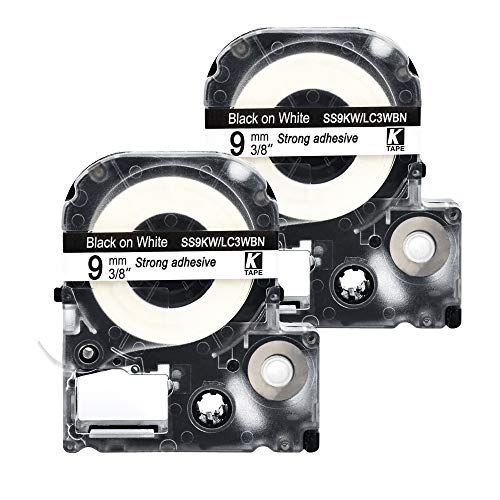 Karl 9mm LC-3WBN Schwarz auf Weiß kompatibel Bänder für Epson LC-3WBN9 SS9KW LabelWorks LW-300 LW-400 LW-600P LW-500 LW-900P LW-700 LW-1000P LW-Z700FK LW-Z900FK 2PK 9mm von Karl Aiken