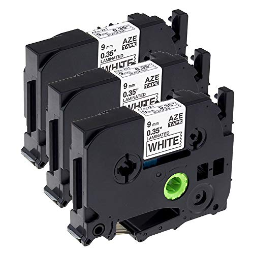 Karl Aiken 3x Schriftband für Brother TZe-221 Schwarz auf Weiß 9mm x 8m Kassette kompatibel mit Brother P-Touch 1000 W 1830 2730 D200 von Karl Aiken
