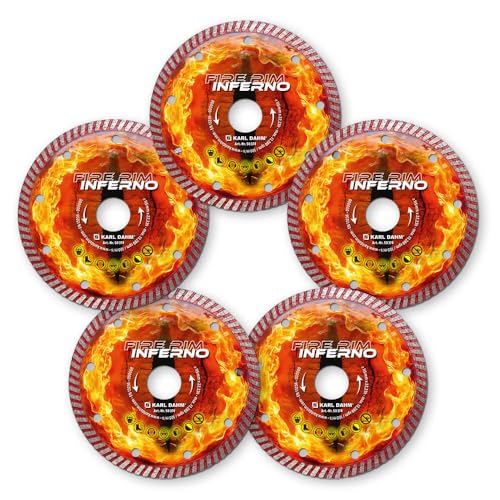 Karl Dahm 2er Set Diamanttrennscheibe 115 mm - 125 mm – Für Beton, Granit, Fliesen, Stein uvm. – Hohe Standzeit, präzise Schnitte, vielseitig einsetzbar, minimale Reibung, Profiqualität (5x 115mm) von Karl Dahm