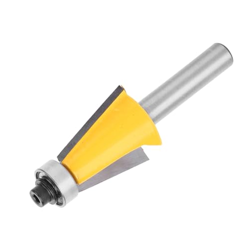 8mm Schaftschamfer -Schrägkantenrand -Router -Bit, YG6 -Legierung, Hitzebeständiger Schicht Holzbearbeitungsschneider, Geeignet für MDF, Festes Holz, Partikett mit Lager (15) von Karlak