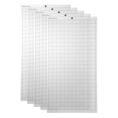 Karlak Ersatz-Schneidematte transparente Selbstklebende Cricut-Matte mit Messgitter 12x24 Zoll für Silhouette Cameo Cricut Explore Plottermaschine 5PCS von Karlak