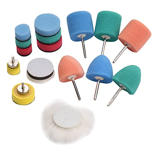 Mini Polierpads zum Polieren,Mini Polierpads 16 Stück Mini Detail Polierpads Polierpad Kits Auto Detail Polierpads Werkzeuge für Autorad Scheinwerfergriff Kleine Bereiche von Karlak