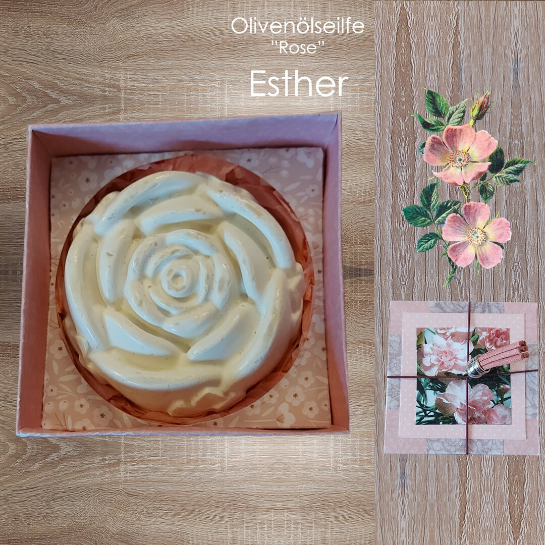 Olivenölseife | Geschenkbox + "Rose" - Esther Natürliche, Kaltgerührte, Rustikale Motivseife Kleines Geschenk Olivenölseife | Geschenkbox + "Rose" - Esther Natürliche, Kaltgerührte, Rustikale Motivseife Kleines Geschenk von KarlbergKreativ