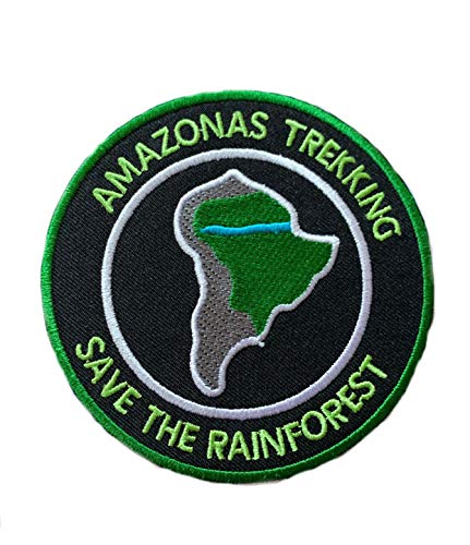 Amazon Trekking Patch (8,9 cm) Save the Rainforest Iron on Badge Amazonas Jungle Trek Reise Souvenir von Karma Patch