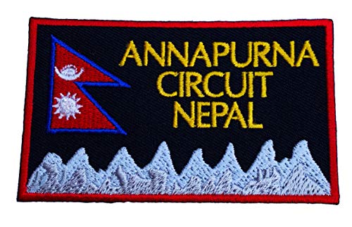 Annapurna Circuit Nepal Patch (8,9 cm) bestickt zum Aufbügeln/Aufnähen, Asia Mountain Trek Applique Souvenir von Karma Patch