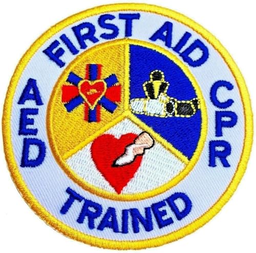 Erste Hilfe AED CPR ausgebildeten Patch (7,6 cm) Aufbügeln oder nähen auf Badge DIY Aufnäher Paramedic Ambulance Tasche Jacke Shirt von Karma Patch