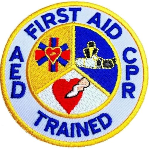 Erste Hilfe AED CPR ausgebildeten Patch (7,6 cm) Aufbügeln oder nähen auf Badge DIY Aufnäher Paramedic Ambulance Tasche Jacke Shirt von Karma Patch