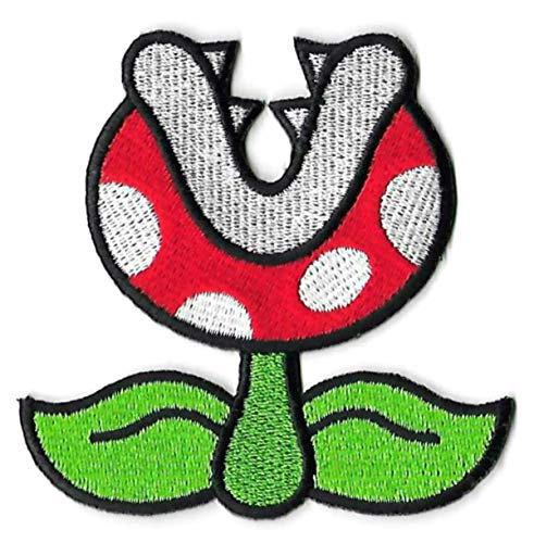 Fire Piranha Plant Patch 3" Super Mario Brothers Embroidered Iron on Sew on Costume Cosplay Souvenir L von Karma Patch