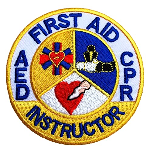 First Aid AED CPR Instructor Patch (7,6 cm) besticktes Eisen oder Aufnähen Abzeichen DIY Applique Tasche Jacke Hemd von Karma Patch