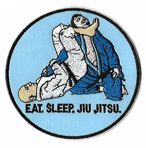 Grappling Aufnäher (9 cm) BJJ Aufbügler Eat Sleep Brazilian Jiu Jitsu Patch / Iron on Badge von Sdove