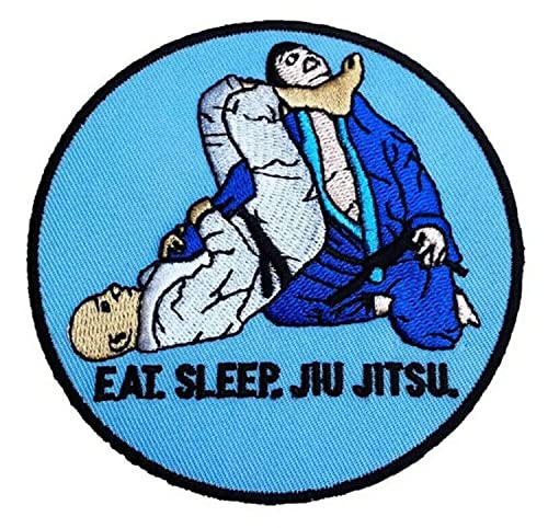 Grappling Patch (8,9 cm) Eat Sleep Brazilian Jiu Jitsu, bestickt, zum Aufbügeln oder Aufnähen von Karma Patch