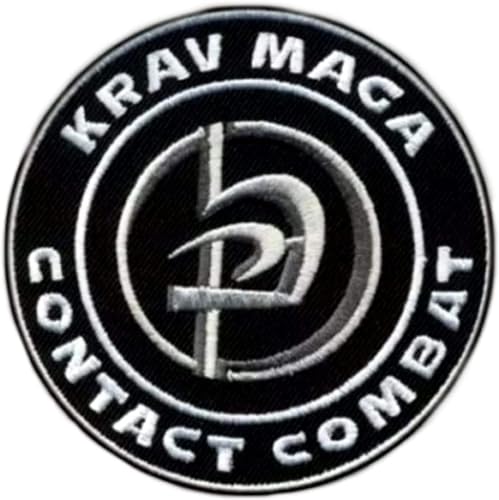 Krav Maga Contact Combat Patch (80 mm) bestickt zum Aufnähen oder Aufbügeln, Israelische Kampfsport-Embleme von Karma Patch