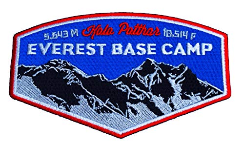 Mount Everest Base Camp Kala Patthar Patch (127 mm) komplett bestickt zum Aufbügeln/Aufnähen Abzeichen Applikation Himalaya Mountain Trek Souvenir von Karma Patch