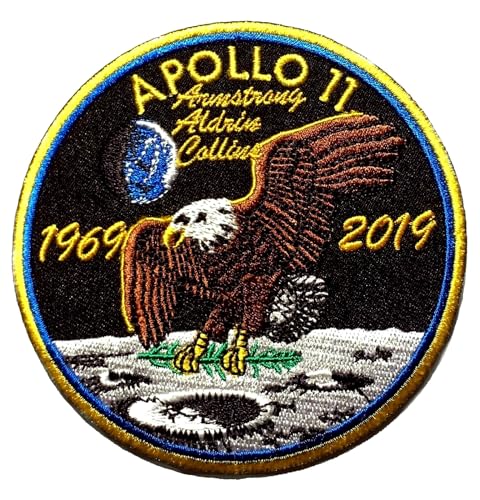 NASA Apollo 11 50th Anniversary Patch (90 mm) Embroidered Iron on Badge (1969-2019) Gedenk-Space Moon Landing Emblem von Karma Patch