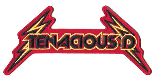Tenacious D Aufnäher (11,4 cm) rot bestickt zum Aufbügeln, Rockband Logo Jack Black Lightning Bolt Emblem Applikation von Karma Patch